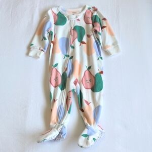 carter's pear fleece zipper footie sleeper pajamas 9 months baby girl